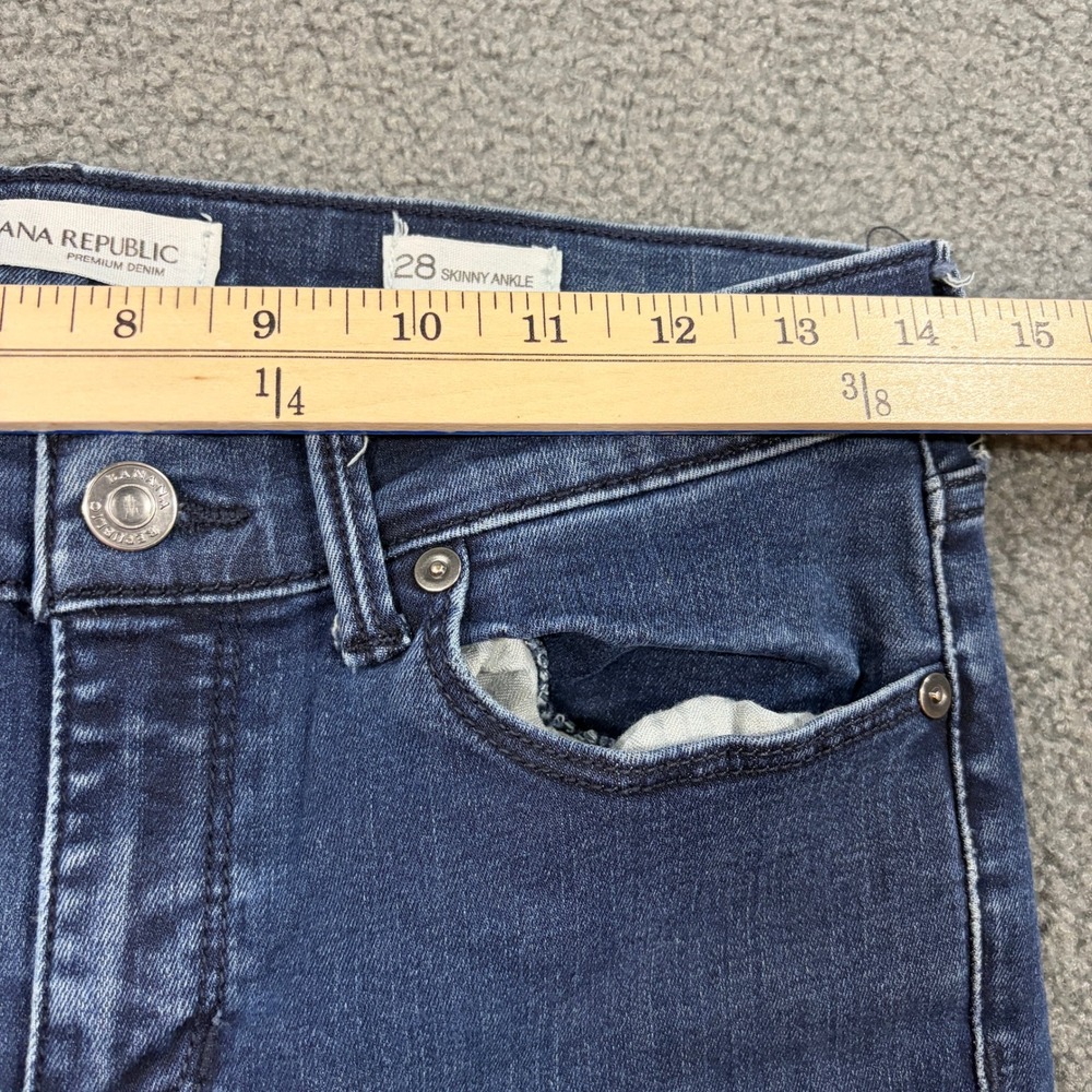Banana Republic Jeans Womens 28 Blue Skinny Ankle Premium Denim Stretch Slim Fit - Picture 4 of 9